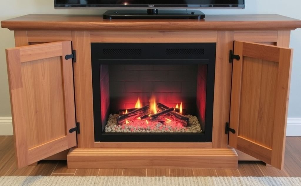 Craft a stylish cabinet for your electric fireplace