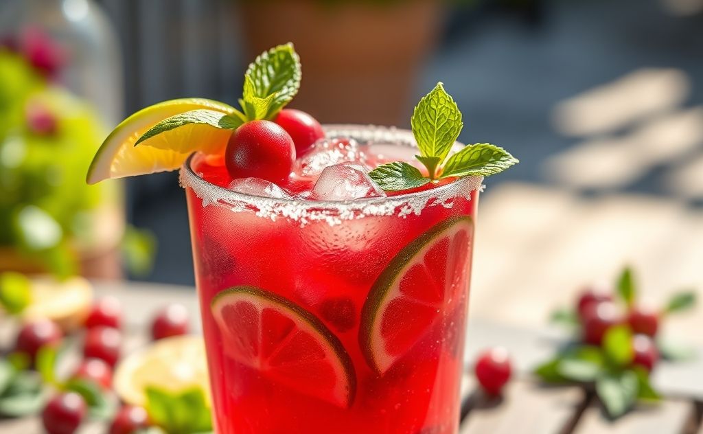 Cranberry Margarita with fresh ingredients