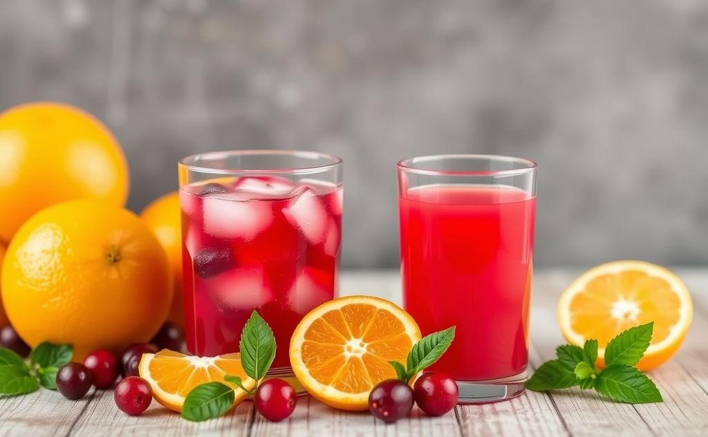 Cranberry and orange juice vitamin C comparison