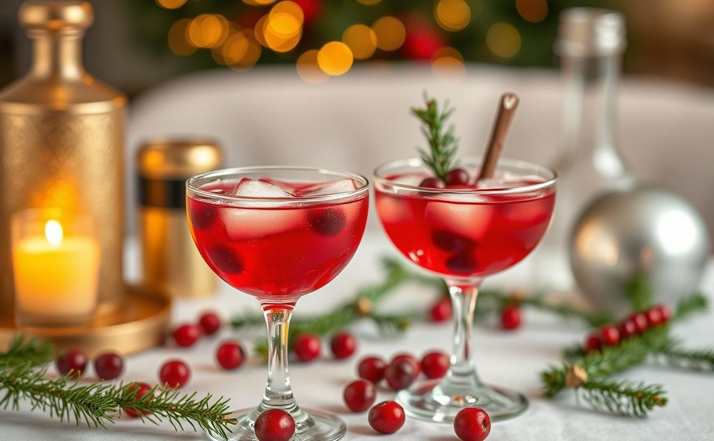 Cranberry cocktails in a festive setting.