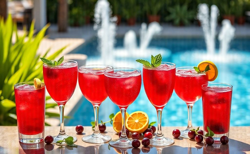 Cranberry cocktails in vibrant, refreshing settings