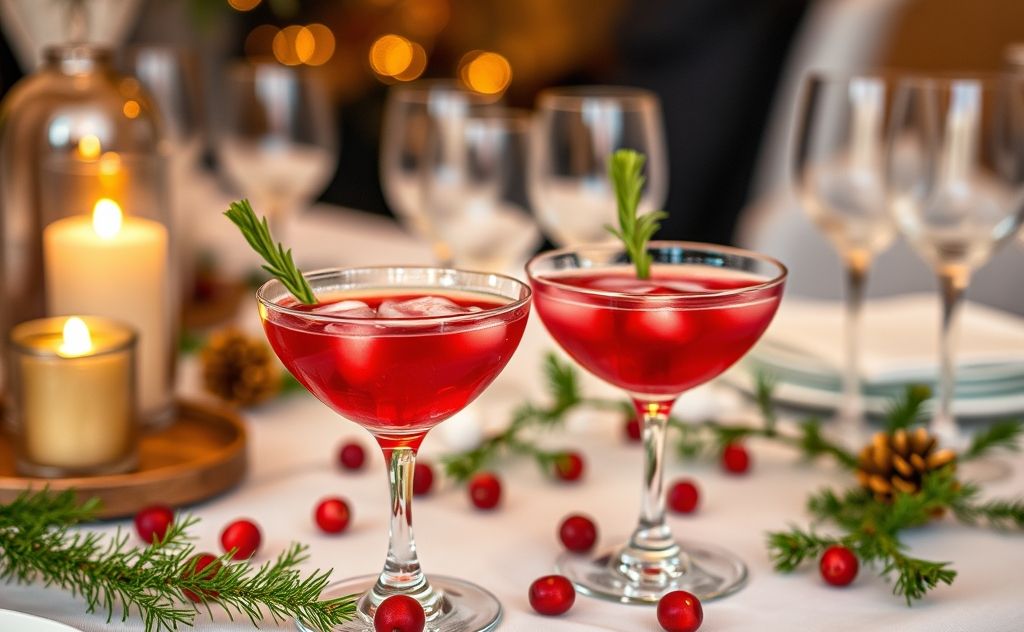 Cranberry cocktails served at a festive gathering