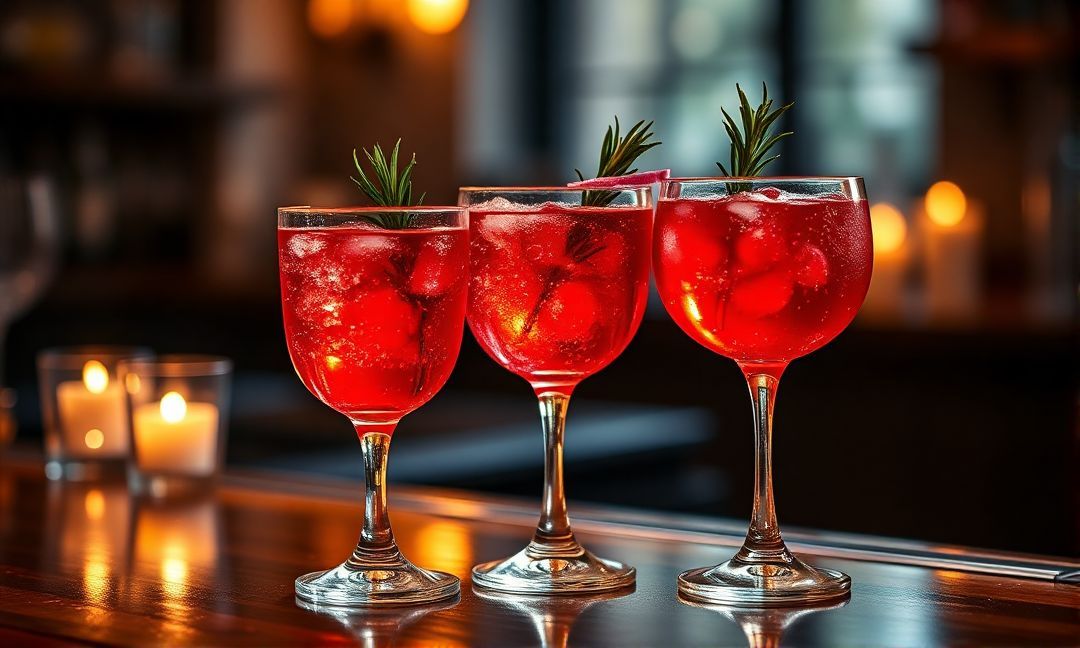 Cranberry cocktails with gin