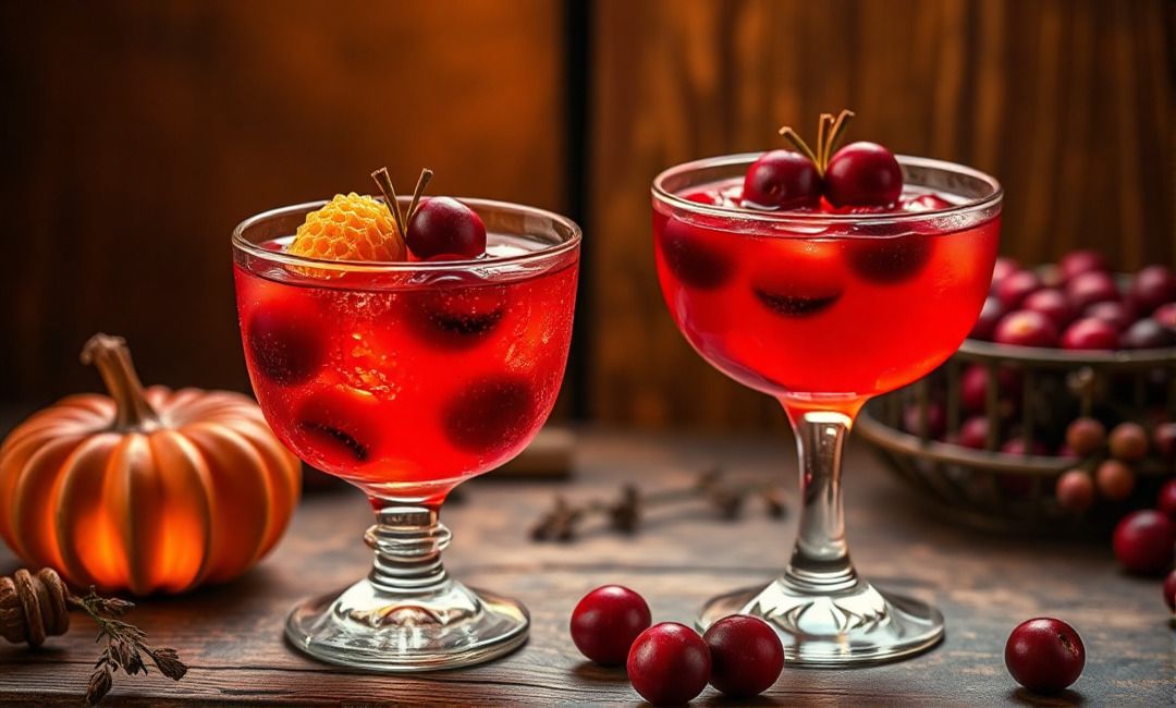 Cranberry cocktails with honey