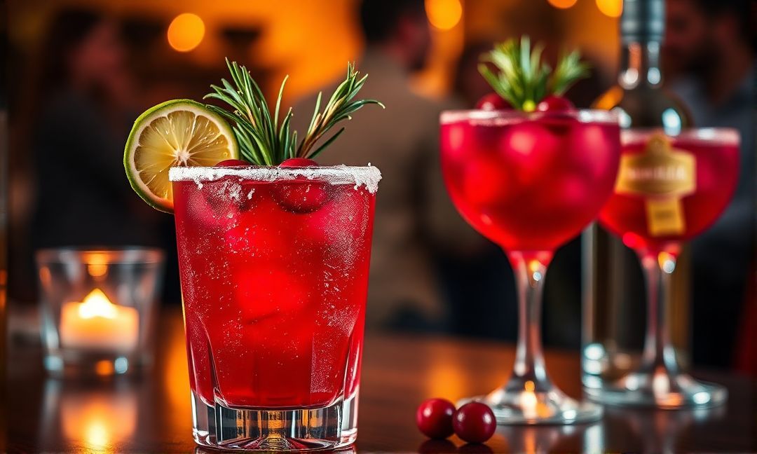 Cranberry cocktails with tequila