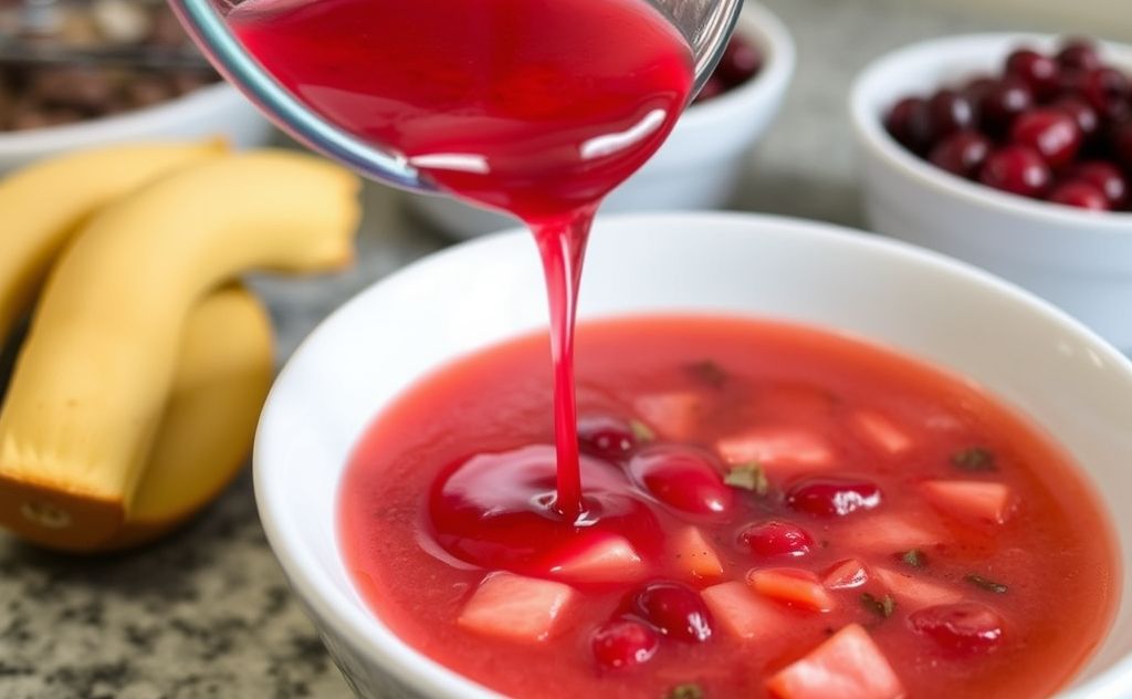 Cranberry juice adds flavor to savory soups.