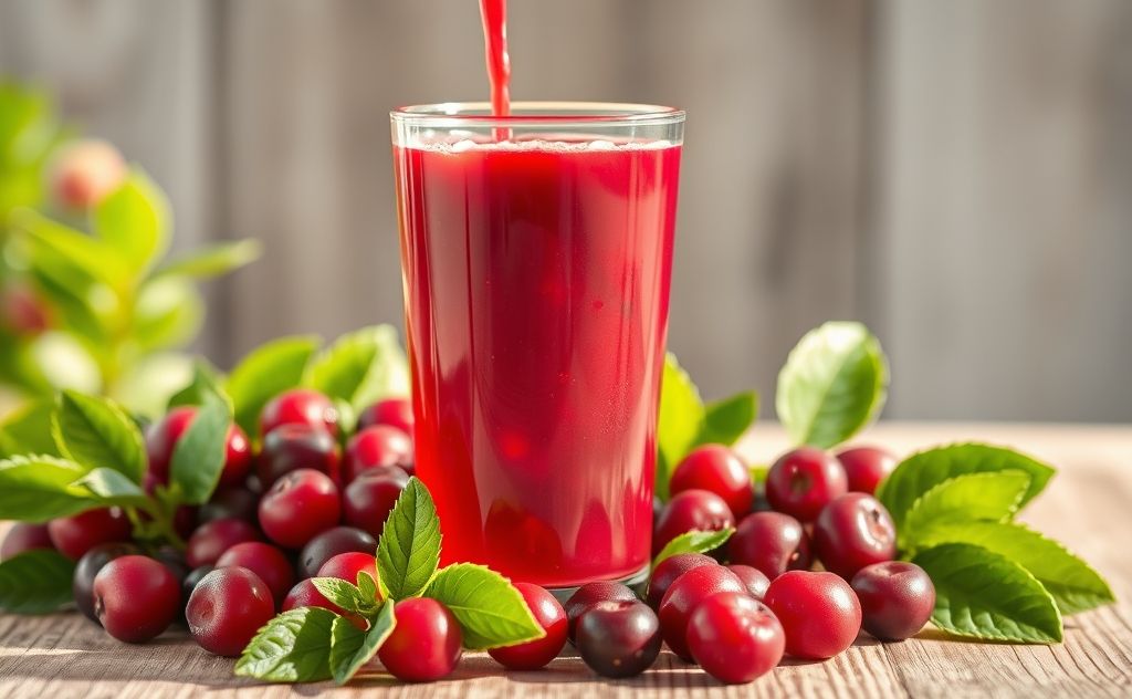 Cranberry juice blends rich in nutrients and health.