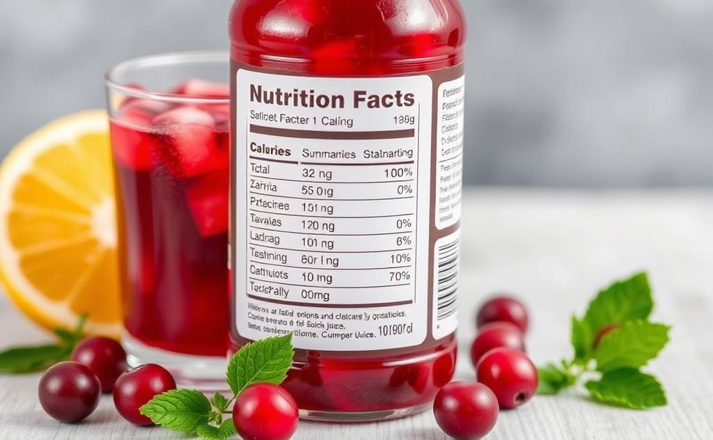 Cranberry juice calorie count and nutrition facts