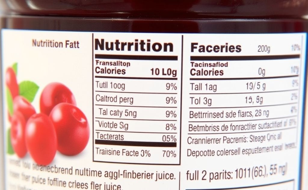 Cranberry juice calories and nutrition facts.