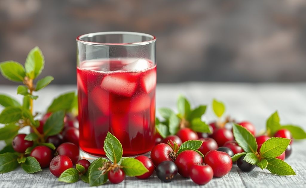 Cranberry juice concentrate rich in nutrients and health.