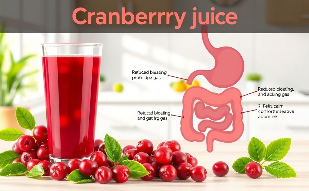 Cranberry juice effects on digestion and gas