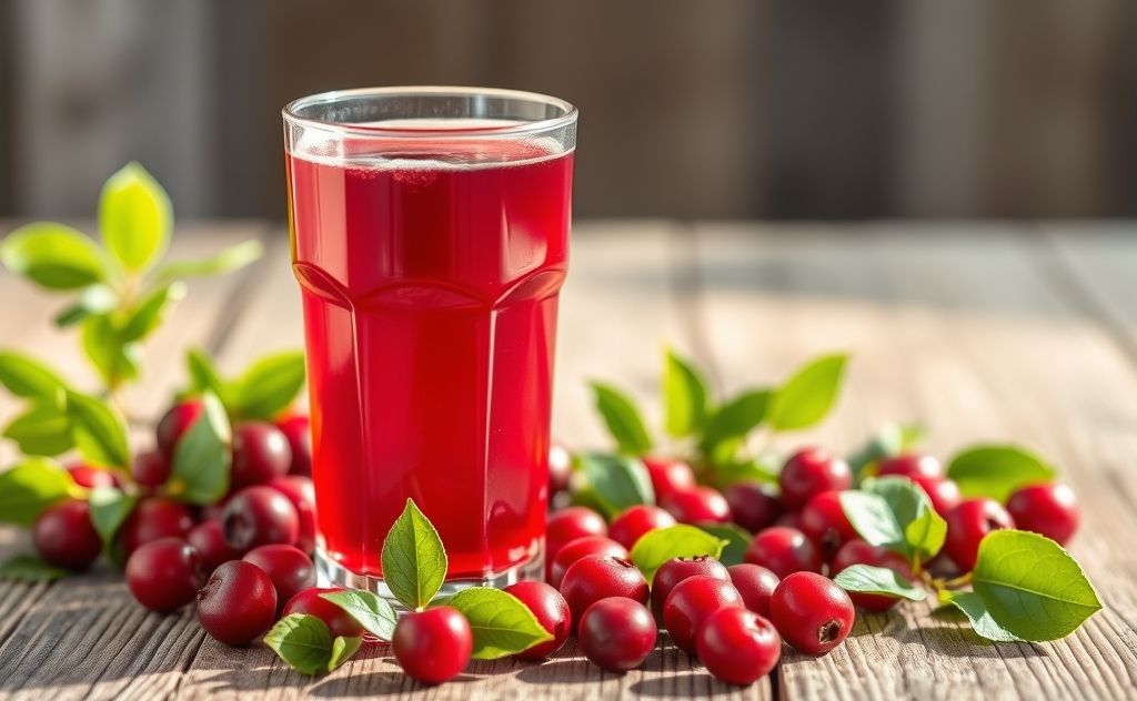 Cranberry juice enhances antioxidant levels naturally.