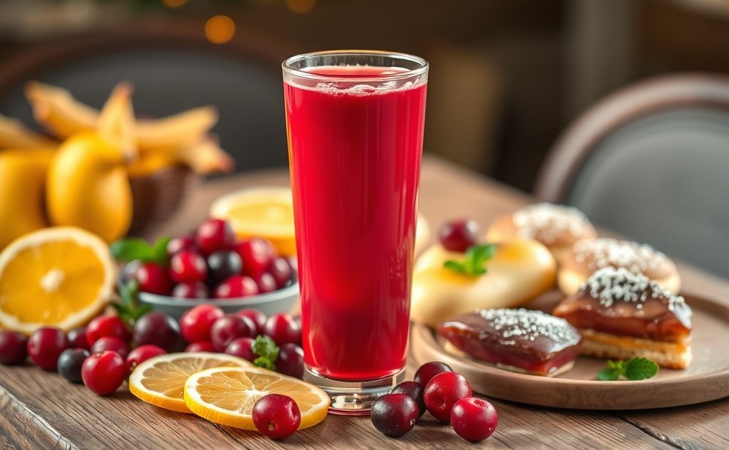 Cranberry juice enhances dessert flavors.