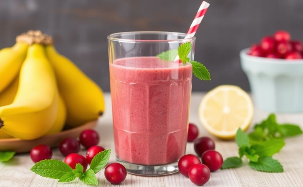 Cranberry juice enhances green smoothies' flavor.