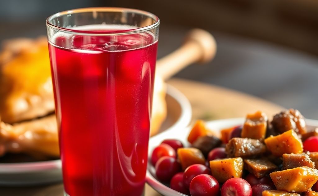 Cranberry juice enhances savory dish flavors.