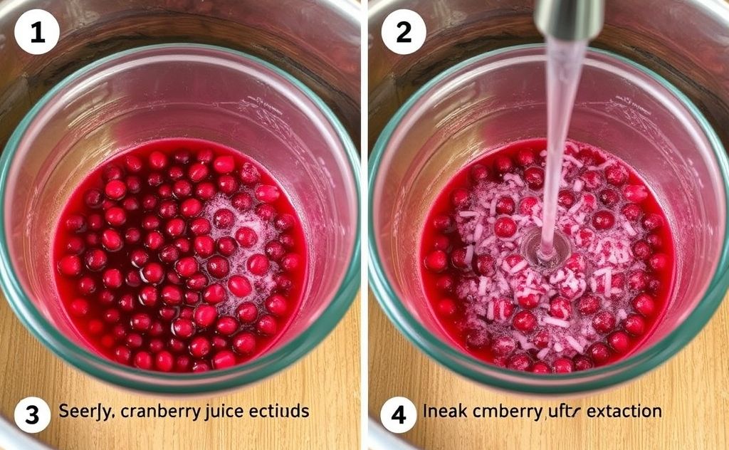 Cranberry juice extraction steps and methods