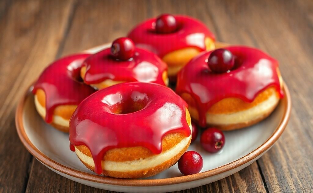 Cranberry juice glazed donuts delicious treat