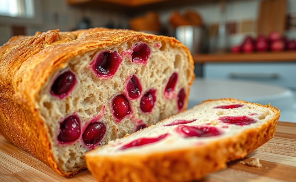 Cranberry juice infused bread baking process