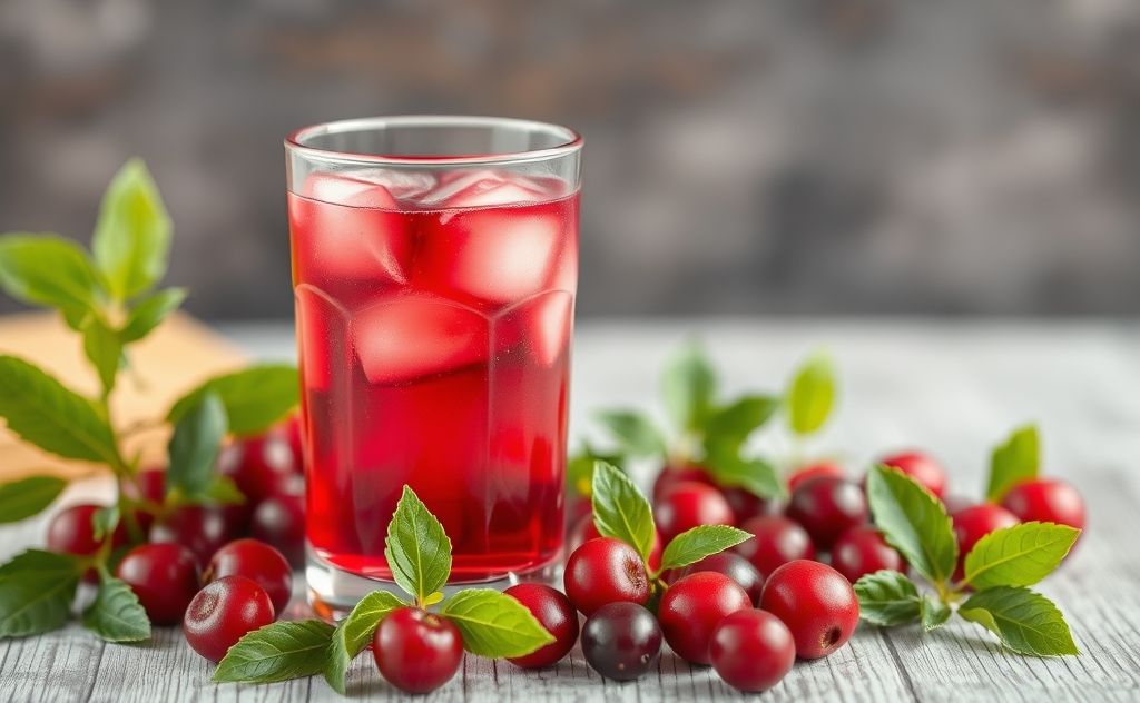 Cranberry juice rich in vitamin C and nutrients