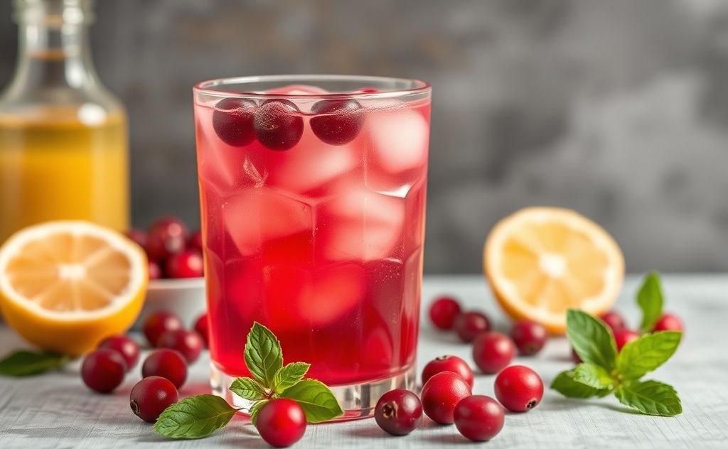 Cranberry juice with a refreshing low-calorie vibe
