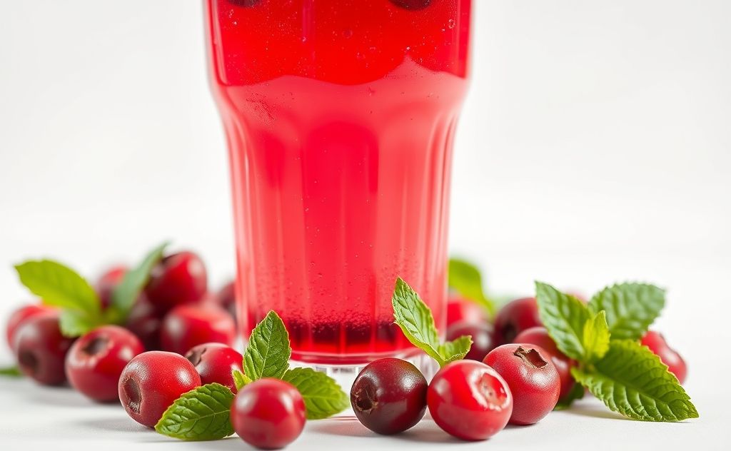 Cranberry juice with low calorie focus and freshness