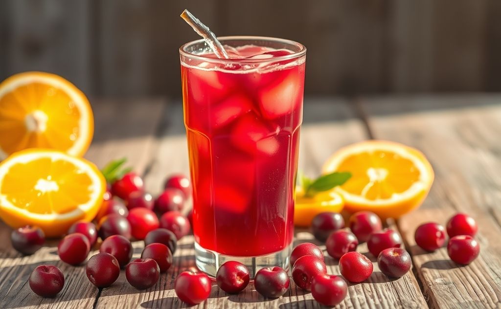 Cranberry juice with vitamin C benefits for health