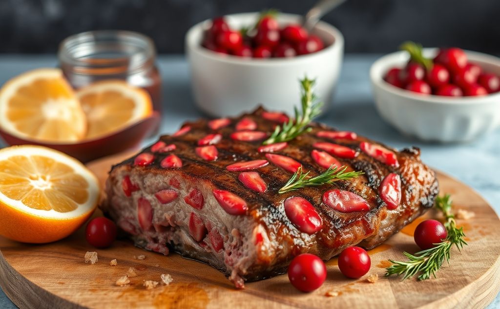 Cranberry juice-infused meat cooking inspiration