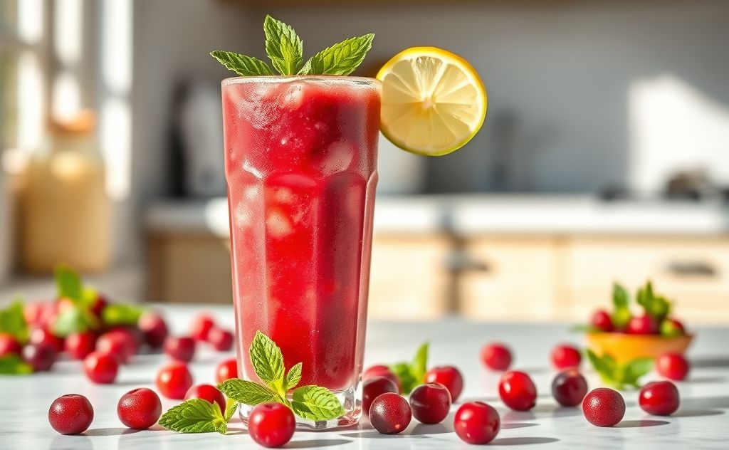 Cranberry smoothie for a refreshing energy boost