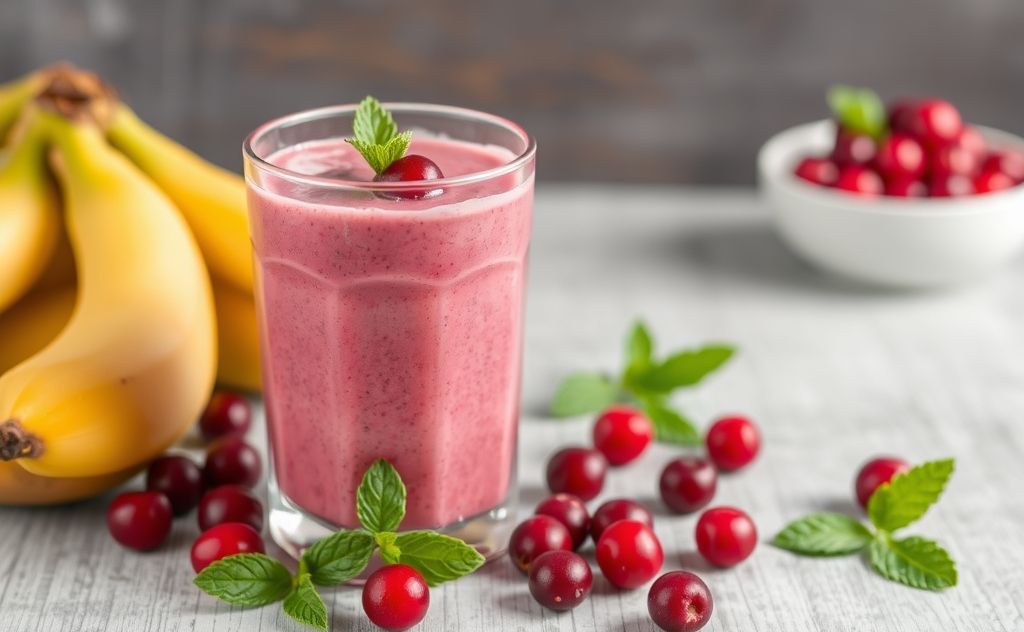 Cranberry smoothie for digestive health benefits