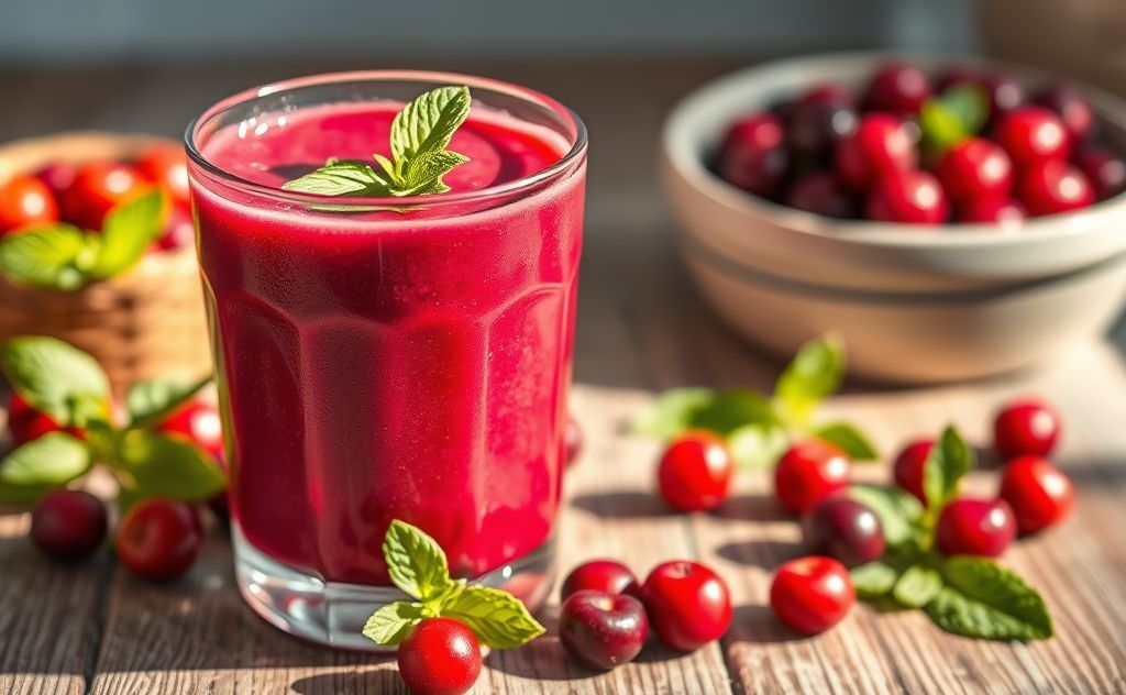 Cranberry smoothies for radiant glowing skin