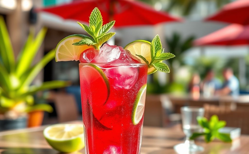 Cranberry tequila cocktail with fresh ingredients