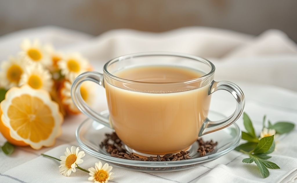 Creamy tea blend with a comforting vibe