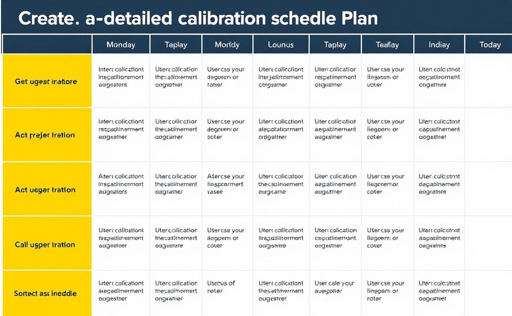 Create a detailed calibration schedule plan