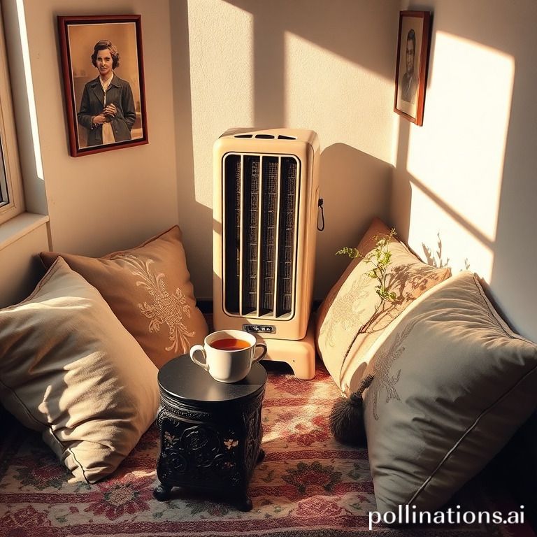 Creating a cozy corner with a vintage heater