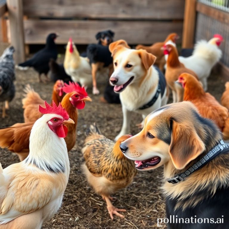 Coexisting chickens and dogs