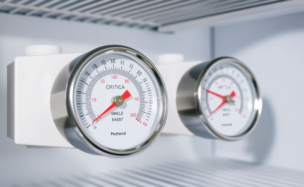 Critical measurement points for thermometers in refrigeration