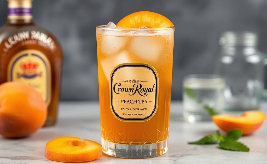 Crown Royal Peach Tea in a refreshing glass