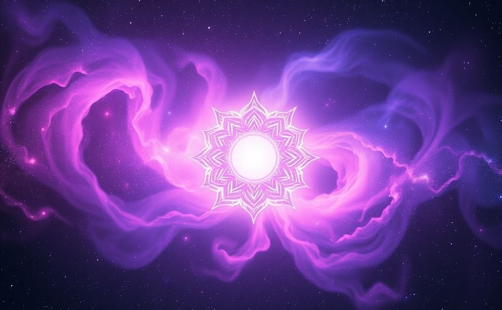 Crown chakra symbol with vibrant cosmic energy
