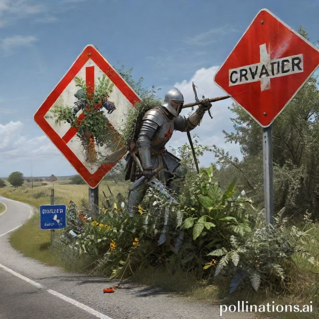 'Crusader' clears overgrown plants from road signs