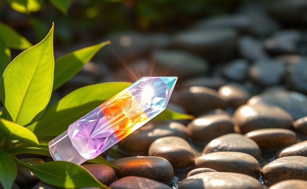 Crystal chakra wand for energy healing balance