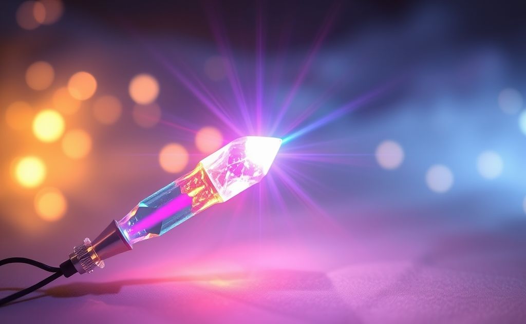 Crystal chakra wand with vibrant colors and energy