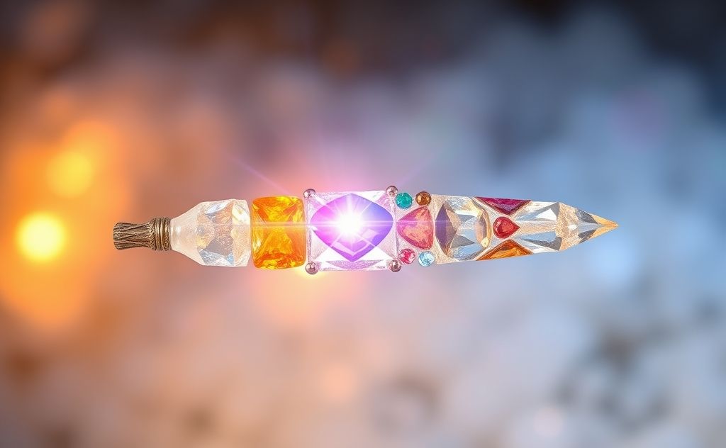 Crystal chakra wand with vibrant crystals