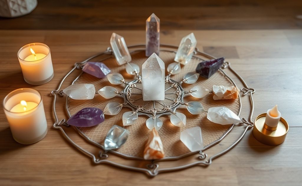 Crystal grid for manifestation energy and focus