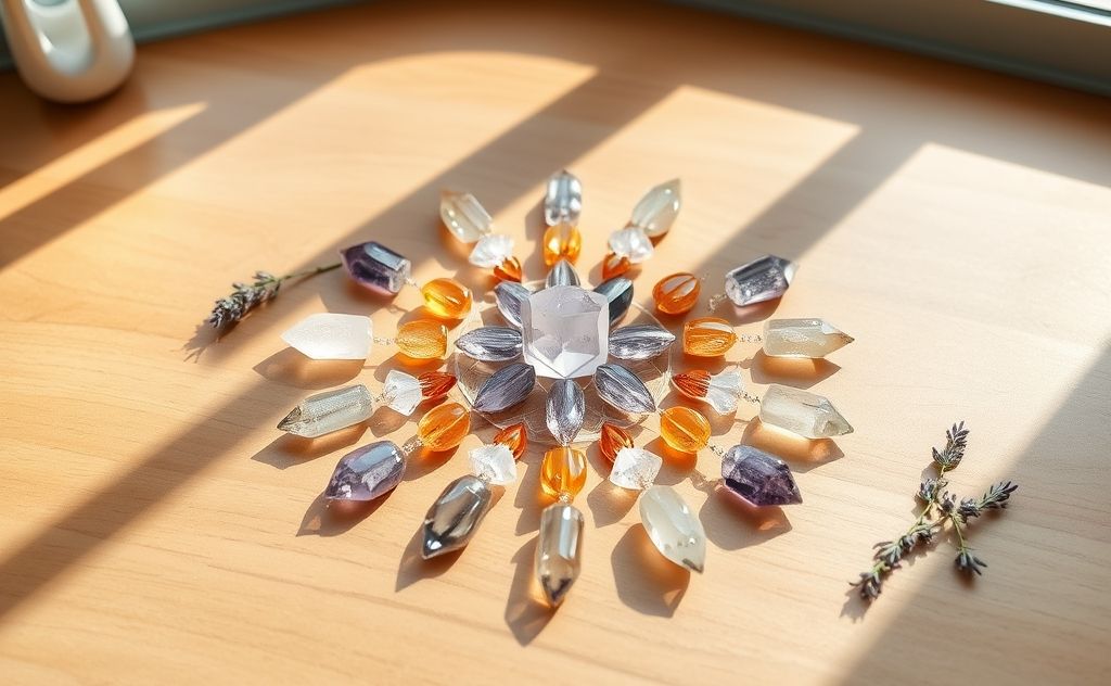 Crystal grid layout for manifestation energy