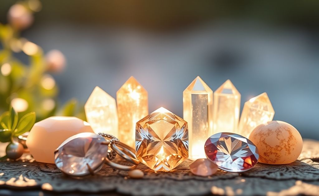 Crystal jewelry radiating positive energies