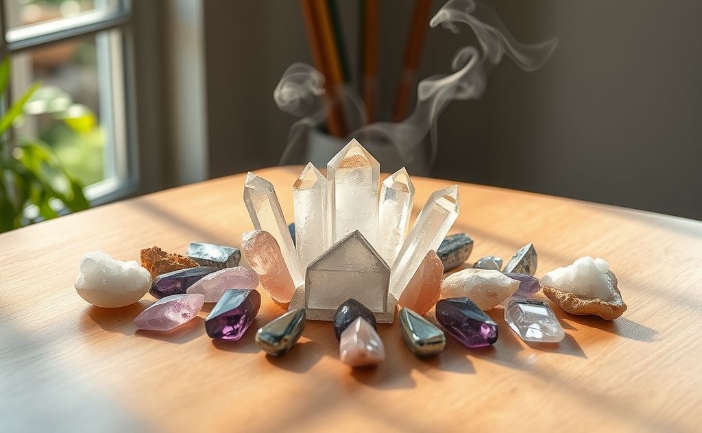 Crystal layouts for healing energy flow