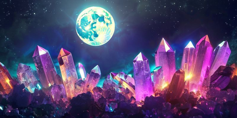 Dolunay altında şarj olan kristaller