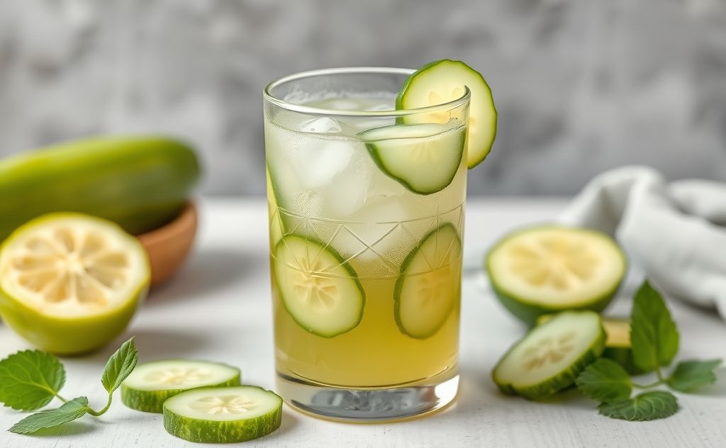Cucumber juice refreshing drink for hydration moments