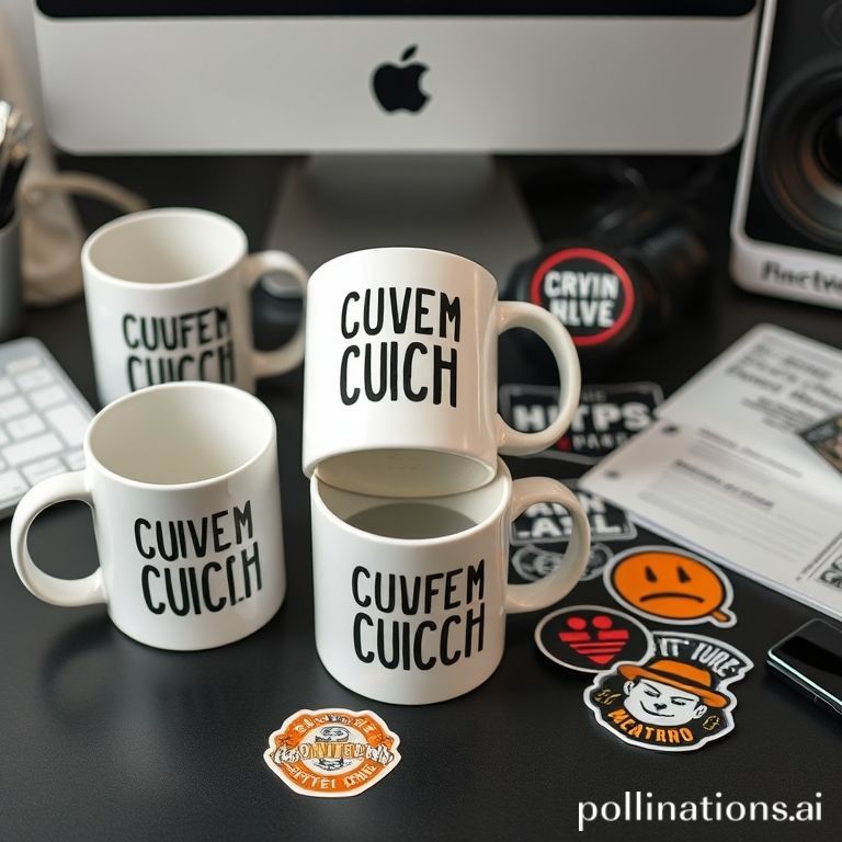 Merchandise mug dan stiker custom