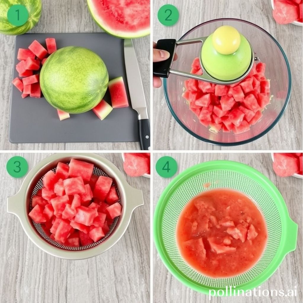 Potato Masher Method for Extracting Watermelon Juice